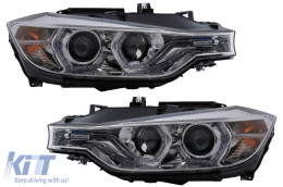 Angel Eyes Headlights LED DRL suitable for BMW 3 Series F30 F31 Sedan Touring (10.2011-05.2015) Chrome