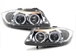 image-28-Angel Eyes Headlights per BMW Serie 3 E90 E91 03.2005-08.2008 Cromati
