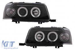 Angel Eyes Headlights suitable for Audi 80 B4 (09.1991-04.1996) Black