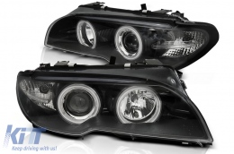 image-21-Angel Eyes Headlights suitable for BMW 3 Series E46 Coupe/Cabrio Facelift (04.2003-2006) Black