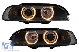 image-0-Angel Eyes Headlights suitable for BMW 5 Series E39 (1995-2000) Black