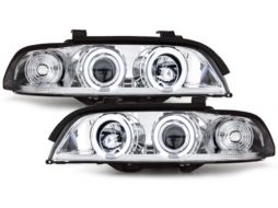 Angel Eyes Headlights suitable for BMW 5 Series E39 (1995-06.2003) Chrome-image-5987313