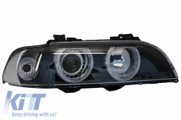 Angel Eyes Headlights suitable for BMW 5 Series E39 (1996-2003) Facelift Design Black Chrom Edition-image-5994748