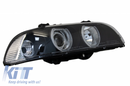 Angel Eyes Headlights suitable for BMW 5 Series E39 (1996-2003) Facelift Design Black Chrom Edition-image-5994749