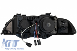 Angel Eyes Headlights suitable for BMW 5 Series E39 Sedan Touring (1996-2003) Black Grey Edition-image-5995271