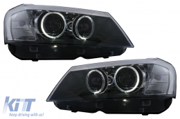 image-1-Angel Eyes Headlights suitable for BMW X3 F25 SUV (2010-07.2014) Black