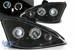 Angel Eyes Headlights suitable for Ford Focus (11.2001-10.2004) Black - HLFFMK1B