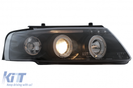 Angel Eyes Headlights suitable for VW Passat B5 3B (11.1996-08.2000) Black-image-6112571