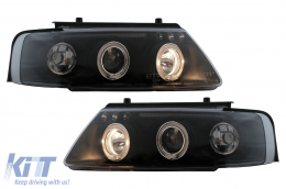 Angel Eyes Headlights suitable for VW Passat B5 3B (11.1996-08.2000) Black-image-6112573