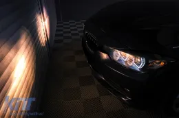 Angel Eyes LED DRL Фарове DRL подходящи за BMW 3 Series F30 F31 Sedan Touring (10.2011-05.2015) Черен-image-6085040