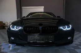 Angel Eyes LED DRL Фарове DRL подходящи за BMW 3 Series F30 F31 Sedan Touring (10.2011-05.2015) Черен-image-6085045