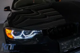 Angel Eyes LED DRL Фарове DRL подходящи за BMW 3 Series F30 F31 Sedan Touring (10.2011-05.2015) Черен-image-6085046