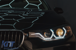 Angel Eyes LED DRL Фарове DRL подходящи за BMW 3 Series F30 F31 Sedan Touring (10.2011-05.2015) Черен-image-6088786
