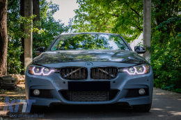 Angel Eyes LED DRL Фарове DRL подходящи за BMW 3 Series F30 F31 Sedan Touring (10.2011-05.2015) Черен-image-6094064