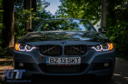 Angel Eyes LED DRL Фарове DRL подходящи за BMW 3 Series F30 F31 Sedan Touring (10.2011-05.2015) Черен-image-6094071
