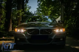Angel Eyes LED DRL Фарове DRL подходящи за BMW 3 Series F30 F31 Sedan Touring (10.2011-05.2015) Черен-image-6094074