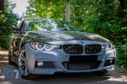 Angel Eyes LED DRL Фарове DRL подходящи за BMW 3 Series F30 F31 Sedan Touring (10.2011-05.2015) Черен-image-6094077