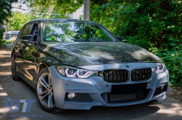 Angel Eyes LED DRL Фарове DRL подходящи за BMW 3 Series F30 F31 Sedan Touring (10.2011-05.2015) Черен-image-6094078