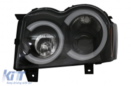 Angel Eyes LED fényszórók Jeep Grand Cherokee WK (2005-2008) modellekhez, fekete-image-6089996