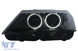 Angel Eyes LED-Scheinwerfer für BMW X3 F25 SUV 2010-07.2014 Schwarz-image-6098973
