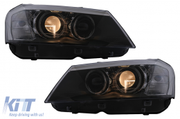 Angel Eyes LED-Scheinwerfer für BMW X3 F25 SUV 2010-07.2014 Schwarz-image-6098978