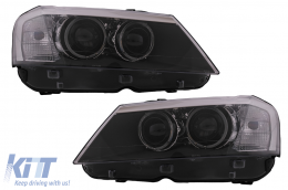 Angel Eyes LED-Scheinwerfer für BMW X3 F25 SUV 2010-07.2014 Schwarz-image-6098981