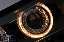 Angel Eyes Phares convient pour BMW Série 5 E39 1995-2000 Noir-image-59455