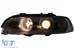 Angel Eyes Phares convient pour BMW Série 5 E39 1995-2000 Noir-image-6090424