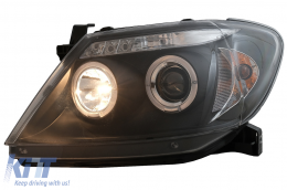 Angel Eyes Phares Dual Halo Jantes pour Toyota Hilux 05-11 Clignotant Noir-image-6079483