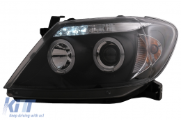 Angel Eyes Phares Dual Halo Jantes pour Toyota Hilux 05-11 Clignotant Noir-image-6079488