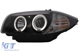 Angel Eyes Phares pour BMW Série 1 E81 E82 E87 E88 2004-2011 Noir-image-6088631