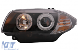 Angel Eyes Phares pour BMW Série 1 E81 E82 E87 E88 2004-2011 Noir-image-6088635