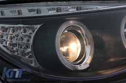 Angel Eyes Phares pour BMW Série 5 E60 E61 2004-2007 DAYLINE LED Noir-image-6089569