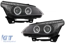 image-25-Angel Eyes Prednja svijetla prikladna za BMW serije 5 E60 E61 (2004-2007) DAYLINE LED crna