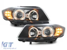 image-35-Angel Eyes Reflektory LED dla BMW E90 E91 03.2005-08.2008 2 Obręcze Halo Czarne