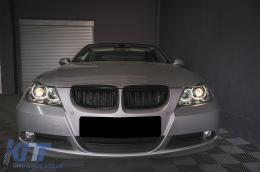 Angel Eyes Scheinwerfer für BMW 3er E90 Limousine E91 Touring 03.2005-2011 Schwarz-image-6085103