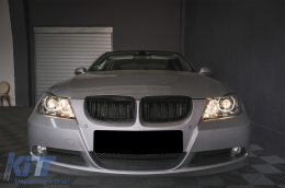 Angel Eyes Scheinwerfer für BMW 3er E90 Limousine E91 Touring 03.2005-2011 Schwarz-image-6085104
