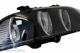 Angel Eyes Scheinwerfer für BMW 5er E39 96-03 Facelift Schwarz Chrom Edition-image-6044486
