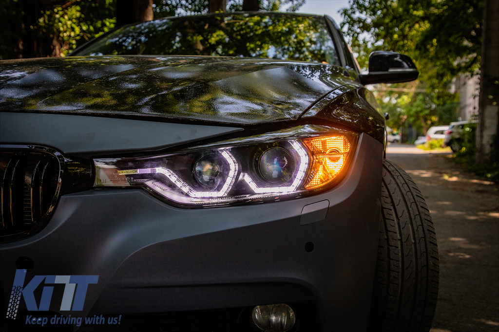 Scheinwerfer Set 3D LED Angel Eyes für BMW 3er F30 F31 11-15 Limousine  Touring