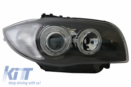 Фарове Angel Eyes подходящи за BMW 1 Series E81 E82 E87 E88 (2004-2011) 2 Halo Джанти Черен-image-6060719