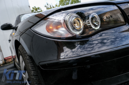 Фарове Angel Eyes подходящи за BMW 1 Series E81 E82 E87 E88 (2004-2011) 2 Halo Джанти Черен-image-6073068