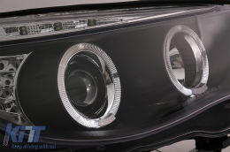 Фарове Angel Eyes подходящи за BMW 5 Series E60 E61 (2004-2007) DAYLINE LED Черен-image-53108