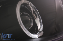 Фарове Angel Eyes подходящи за BMW 5 Series E60 E61 (2004-2007) DAYLINE LED Черен-image-6089566