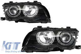 image-14-Фарове с Angel Eyes , подходящи за BMW 3 Series E46 Купе/ Кабрио (1998-2003) Черен Edition