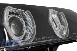 Фарове с Angel Eyes , подходящи за BMW 5 Series E39 Sedan Touring (1996-2003) Черен Сиво Edition-image-6044488