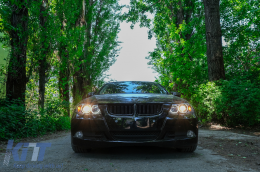 Фарове с Angel Eyes , подходящи за BMW 3 Series E90 Sedan E91 Touring (03.2005-2011) Черен-image-6093667