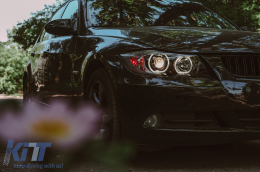 Фарове с Angel Eyes , подходящи за BMW 3 Series E90 Sedan E91 Touring (03.2005-2011) Черен-image-6093674