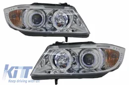 image-31-Фарове Angel Eyes подходящи за BMW 3 Series E90/E91 (2005-2008) CCFL Хром
