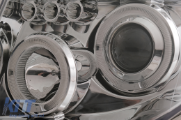 Фарове с Angel Eyes , подходящи за Nissan Navara D40 (2004-2009) Pathfinder R51 (2005-2008) Хром-image-6084161
