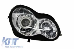 image-42-Фарове с Angel Eyes , подходящи за Mercedes C-Class W203 (2000-2007) Дясно страна